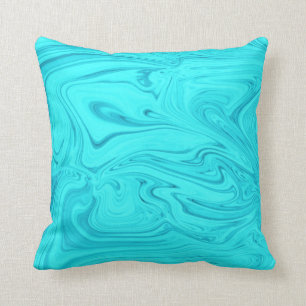 Light blue and dark blue liquify design Throw Pill Pillow
