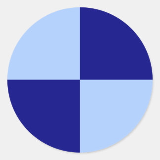 Light Blue and Dark Blue Rectangles Classic Round Sticker