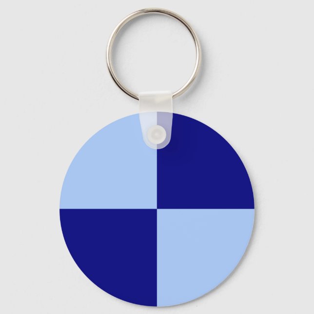 Light Blue and Dark Blue Rectangles Keychain (Front)