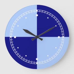 Light Blue and Dark Blue Rectangles Large Clock