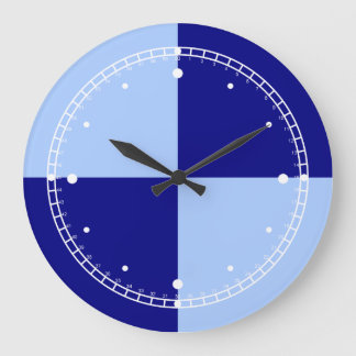 Light Blue and Dark Blue Rectangles Large Clock