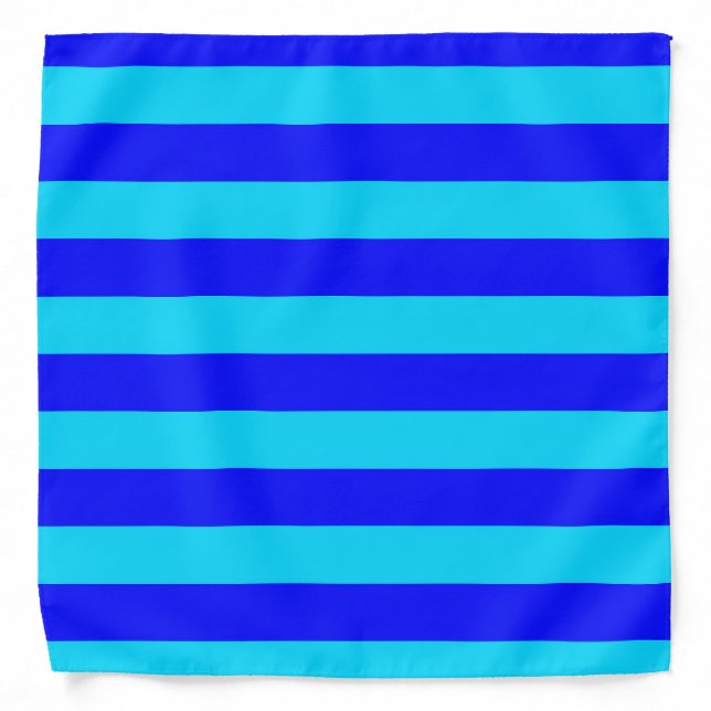 Light Blue and Dark Blue Stripes Design  Bandana (Front)