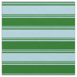 [ Thumbnail: Light Blue and Dark Green Colored Stripes Fabric ]