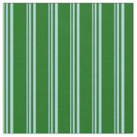 [ Thumbnail: Light Blue and Dark Green Stripes Pattern Fabric ]