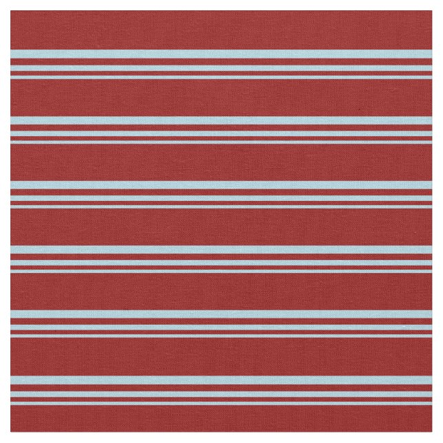 Light Blue and Dark Red Lined Pattern Fabric (Close Up)