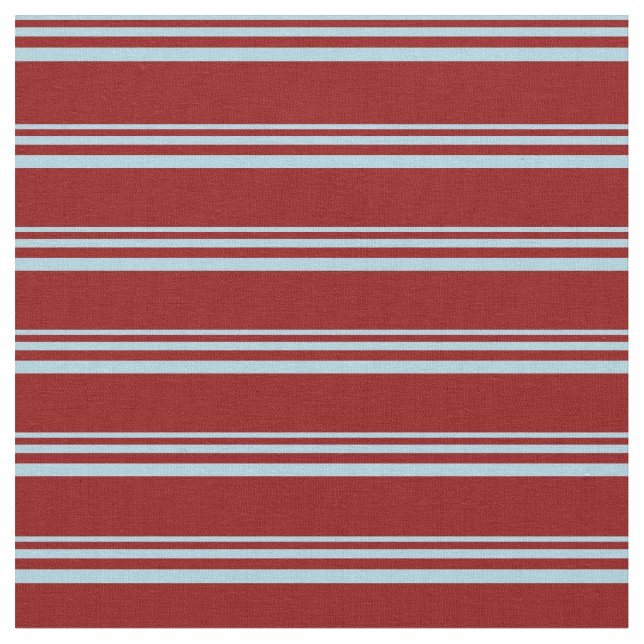 Light Blue and Dark Red Lines/Stripes Pattern Fabric (Close Up)