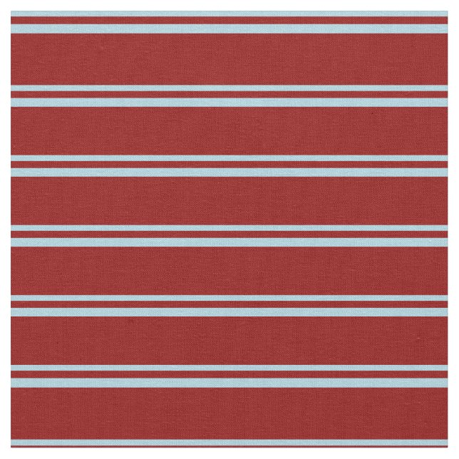 Light Blue and Dark Red Pattern of Stripes Fabric (Close Up)