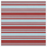 [ Thumbnail: Light Blue and Dark Red Stripes/Lines Pattern Fabric ]