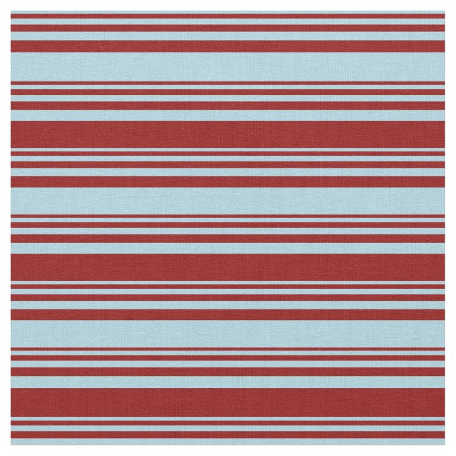 Light Blue and Dark Red Stripes/Lines Pattern Fabric (Close Up)