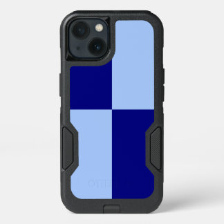 Light Blue and Deep Blue Checkered Rectangles iPhone 13 Case