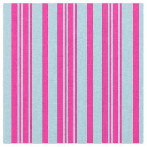 Light Blue and Deep Pink Stripes Fabric