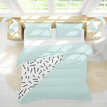 Light Blue And Geometric Pattern Duvet Cover by heartlockedhome at Zazzle