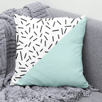 Light Blue And Geometric Pattern Throw Pillow by heartlockedhome at Zazzle