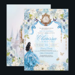 Light Blue and Gold Cinderella Princess Sweet 16 Invitation<br><div class="desc">A fairytale dream come true. Your special day deserves a very special invitation design. I put a so much time and care into designing this invitation and I am IN LOVE with it. I hope you are too! This Cinderella invitation features so many little luxury touches perfect for your royal...</div>