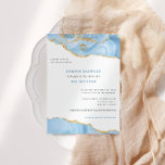 Light Blue and Gold Glitter Agate, Bat Mitzvah Invitation<br><div class="desc">This modern design features a beautiful agate border and your custom text.  Use the template form to add your text.  The advanced editing menus,  accessed by choosing "customize further",  will allow you to change the fonts,  colors and layout.</div>
