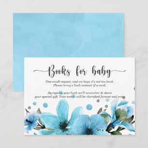 Light blue and gold watercolor Boy baby shower Invitation