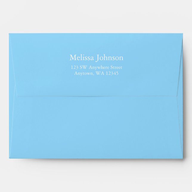 Light Blue and Gray Chevron Return Address Envelope (Back (Top Flap))