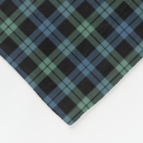 Light Blue and Green Campbell Clan Ancient Tartan Fleece Blanket