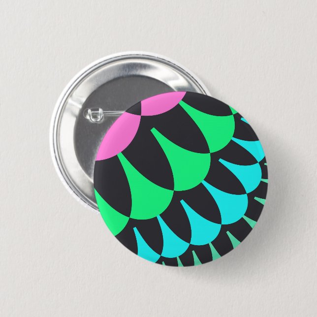 Light Blue and Green Scales Button (Front & Back)