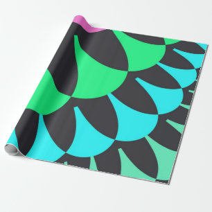 Light Blue and Green Scales Wrapping Paper