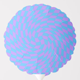 Light Blue and Lavender checker art pattern Balloon