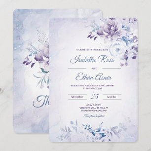Light Blue and Lavender Wedding Invitation