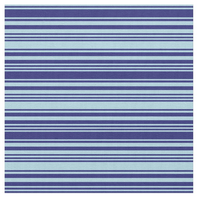 Light Blue and Midnight Blue Lines Fabric (Close Up)