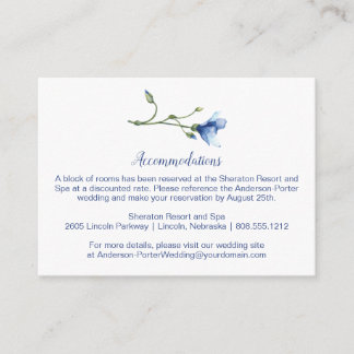 Light Blue and Navy Floral Accommodations | Enclosure Card