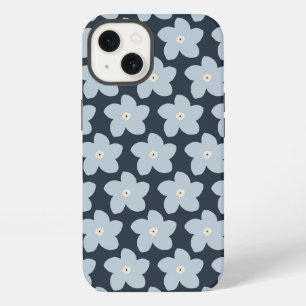 Light Blue And Navy Retro Flower iPhone 13 Case