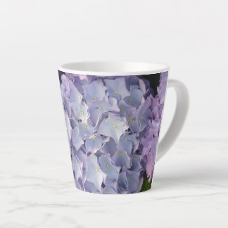 Light Blue and Pink Hydrangea Latte Mug