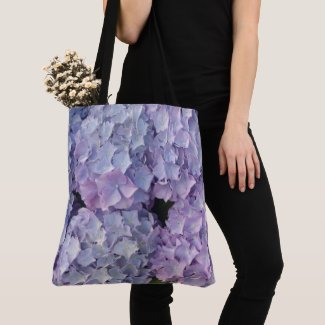 Light Blue and Pink Hydrangea Tote Bag