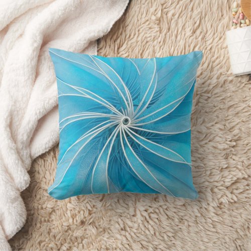 Light Blue and Silver Colors Wheel Throw Pillow