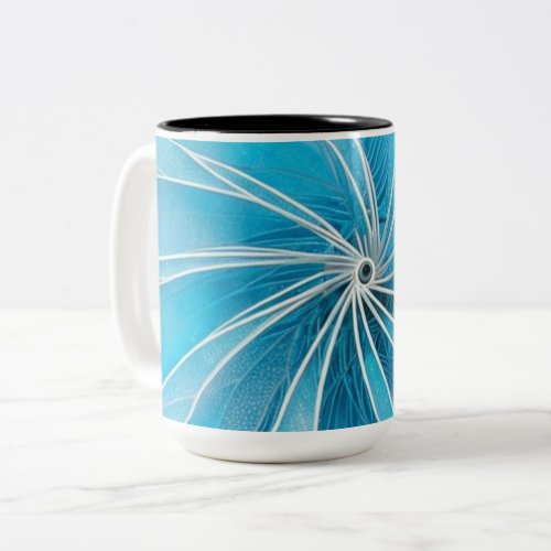Light Blue and Silver Wheel Two_Tone Coffee Mug