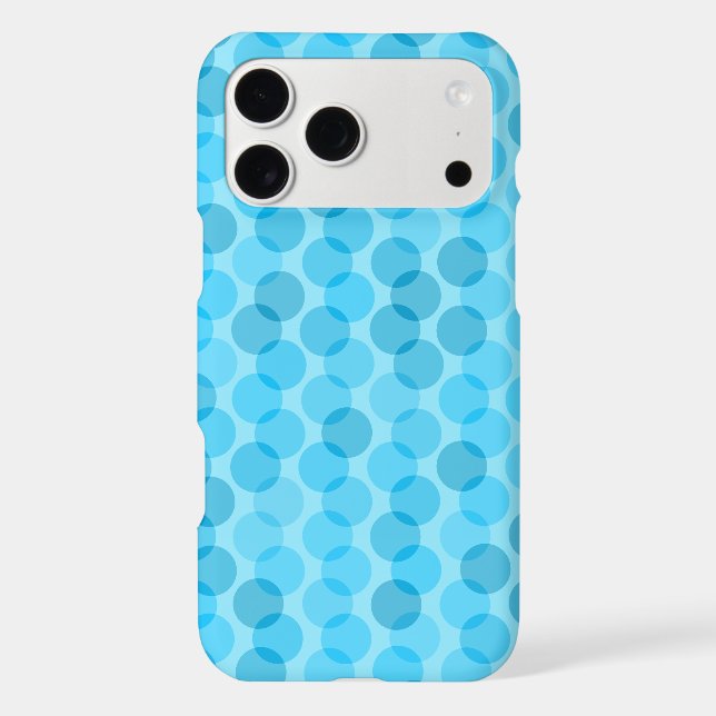 light blue and turquoise layered polka dots iPhone case (Back)