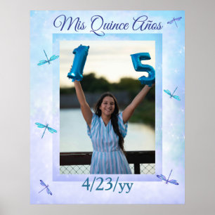Light Blue and Turquoise Quinceanera Welcome Sign