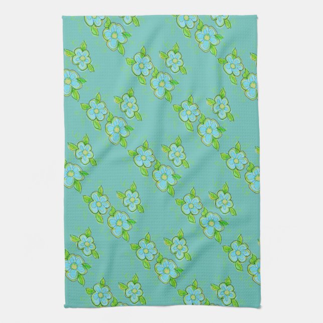 Light blue and turquoise towel (Vertical)