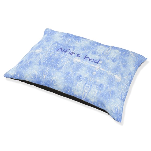 Light Blue and White Abstract Dog Beds (Angled)
