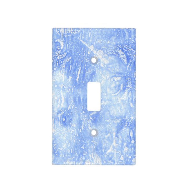 Light Blue and White Abstract Light Switch Covers (Front)
