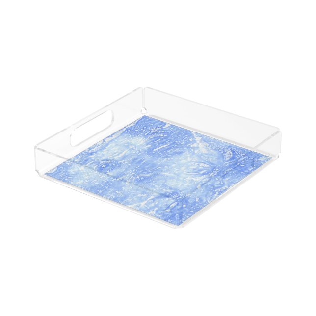 Light Blue and White Abstract Vanity Trays (Angled)