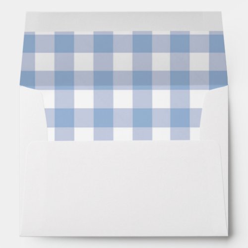 Light Blue and White Buffalo Plaid Envelope