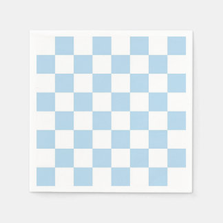 Light Blue and White Checker Pattern Napkins