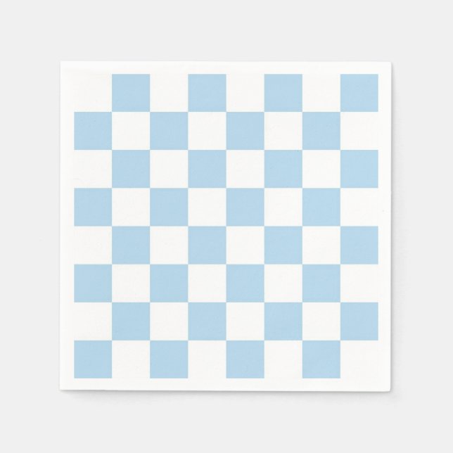 Light Blue and White Checker Pattern Napkins (Front)