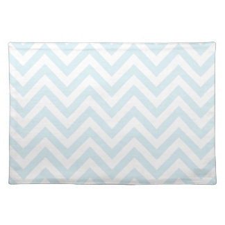 Light Blue and White Chevron Stripe Pattern Cloth Placemat