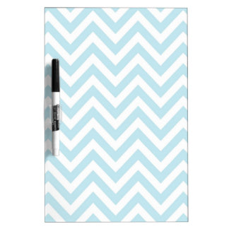 Light Blue and White Chevron Stripe Pattern Dry Erase Board