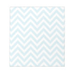 Light Blue And White Chevron Stripe Pattern Notepad at Zazzle