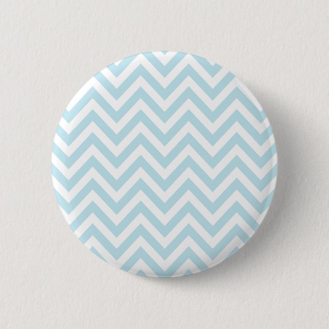 Light Blue and White Chevron Stripe Pattern Pinback Button (Front)