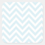 Light Blue And White Chevron Stripe Pattern Square Sticker at Zazzle