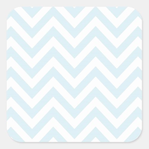 Light Blue and White Chevron Stripe Pattern Square Sticker