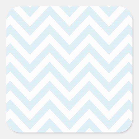 Light Blue And White Chevron Stripe Pattern Square Sticker