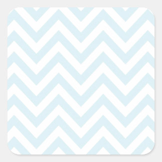 Light Blue and White Chevron Stripe Pattern Square Sticker